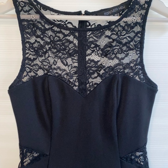 Forever New womens black stretch lace bodycon mini party cocktail dress size 10 - Picture 2 of 15